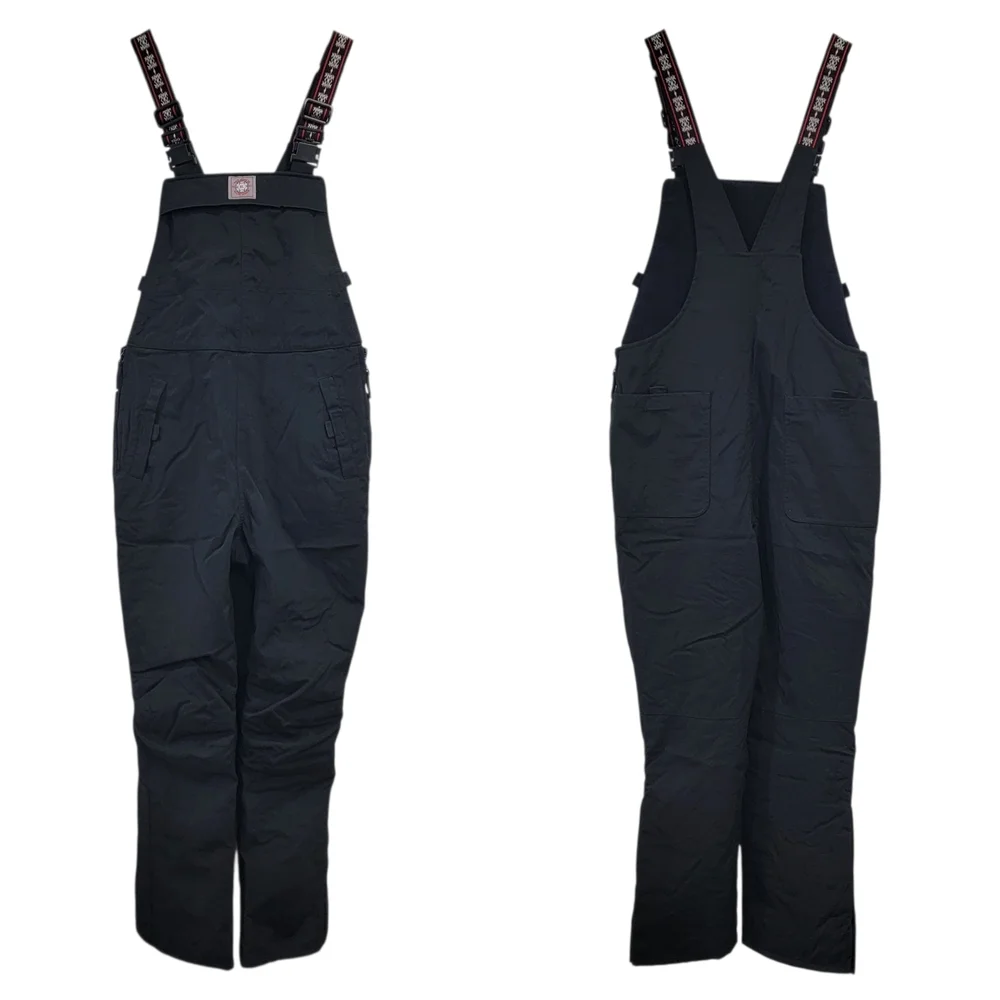 Polo Jeans Co. Ralph Lauren Ski Bib Overalls Snow Pants Black Women’s Large - Picture 5 of 17